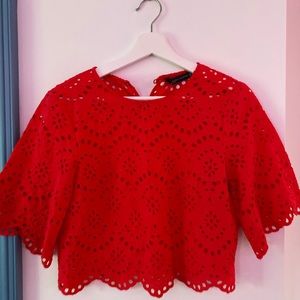 ZARA eyelet crop top